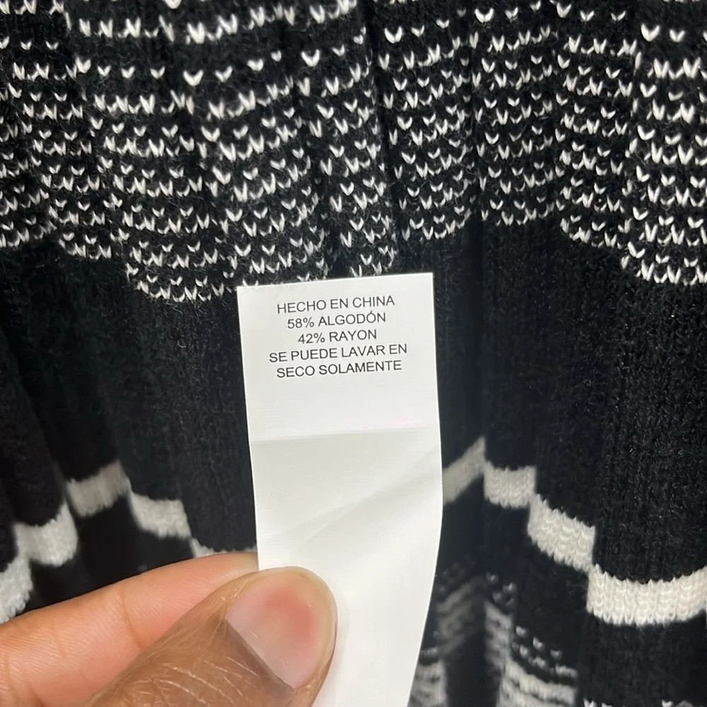 Kate Spade Striped Sleeveless Sweater Dress Black & White Sz S